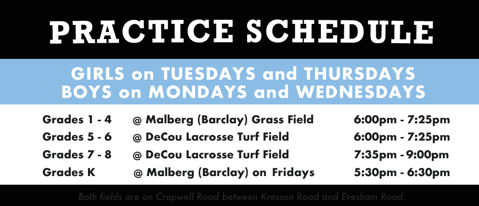 2023 Spring Season Practice Schedule