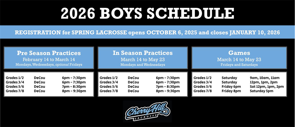 Boys 2026 Schedule